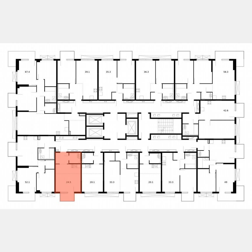 Квартира-студия, 24,5 м², 4/24 эт.