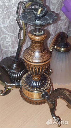 Люстра Reccagni Angelo. Латунь.дерево