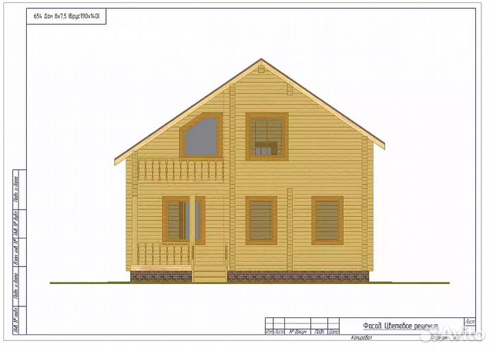 Дом из профилированного бруса 8х7.5 145х190 мм