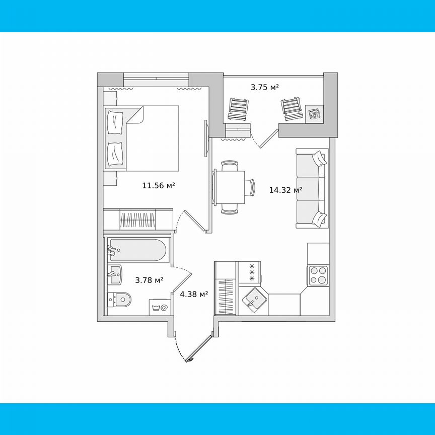 1-к. квартира, 37,6 м², 13/17 эт.