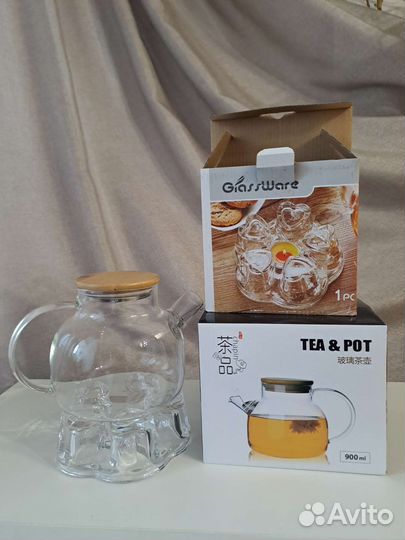 Заварочный чайник стекло новый