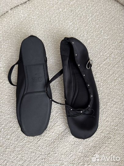 Балетки атласные zara