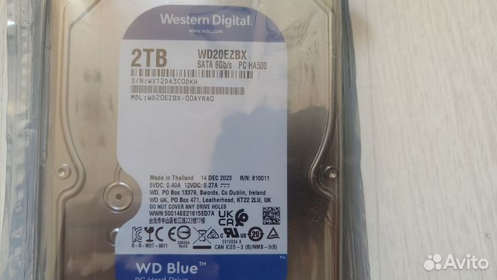 Новый Жёсткий диск WD Blue 2TB 3.5, 7200