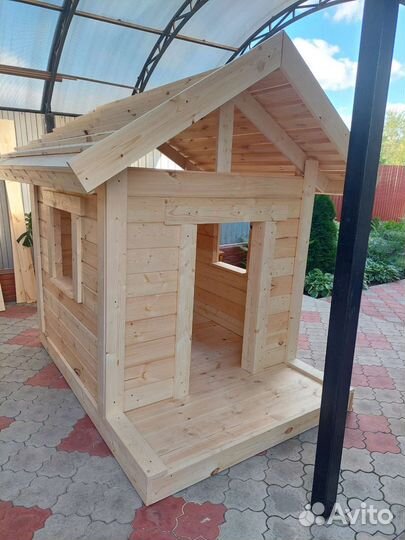 Детский деревянный домик игровой