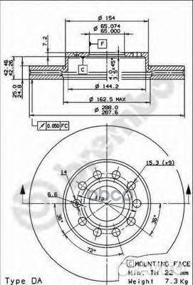 Диск тормозной 09.9145.11 09.9145.11 Brembo