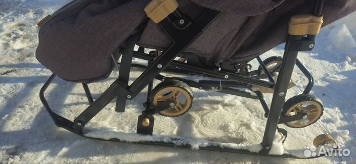 Детские санки коляска с колесами