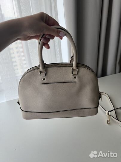 Сумка кожаная белая Coach. Оригинал