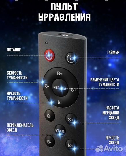 Детский светильник ночник проектор космонавт