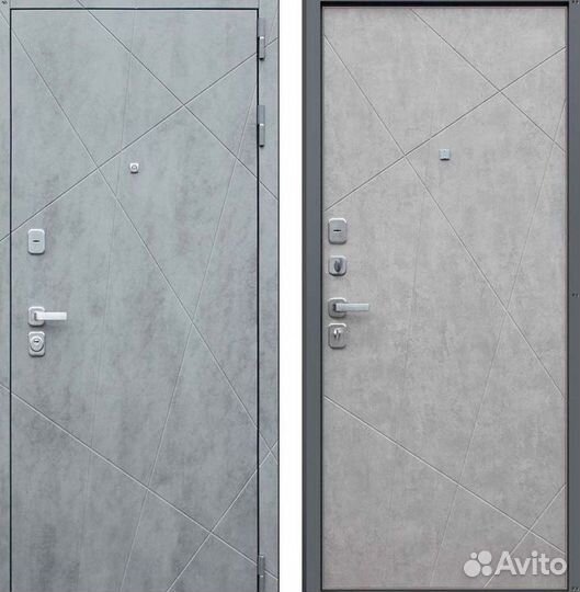 Дверь входная Бетон тёмный металлическая
