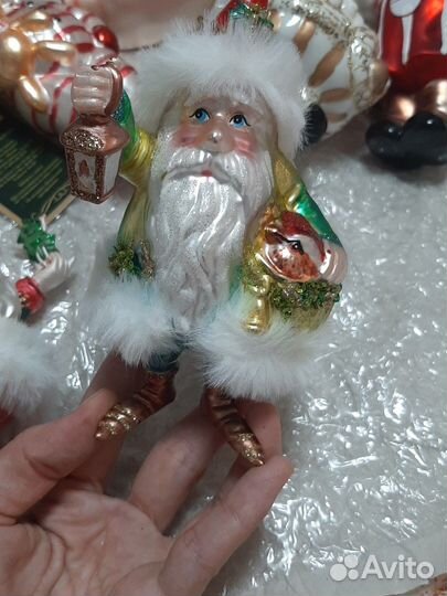 Дед морозы ёлочная игрушка стекло новая