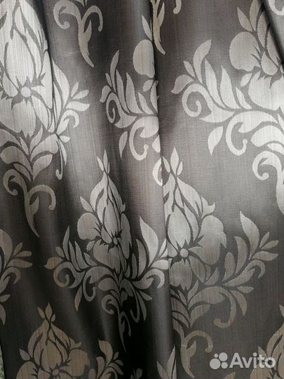 Портьера с дизайном Дамаск растительный