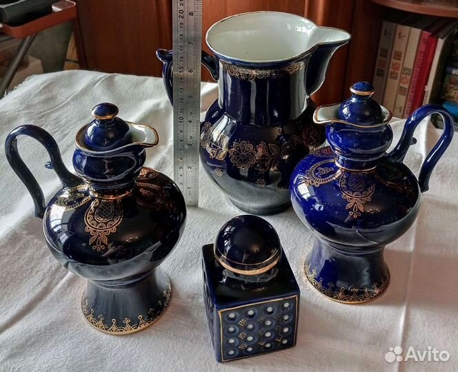 Посуда фарфор, Бронницы, кобальт СССР