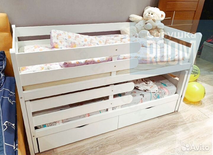 Двухъярусная Кровать из бука от 2 лет