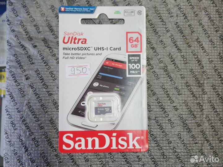 Карта памяти MicroSD SanDisk 64Gb