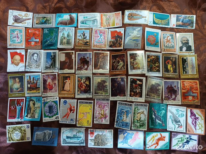 Марки иностранные и СССР гашеные и негашеные