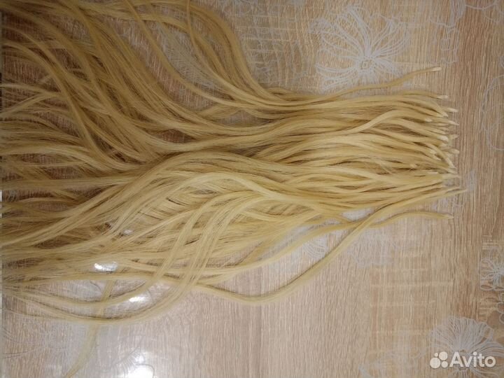 Волосы для наращивания 40 см блонд