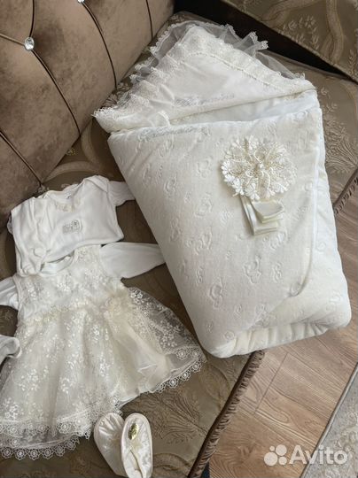 Комплект на выписку для девочки зимний