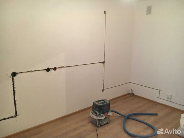 Перенос розеток, штробление с пылеудалением