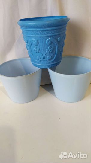 Горшочки для цветов, пластиковые
