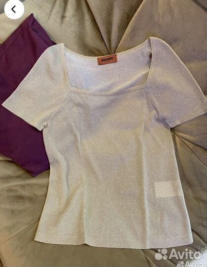 Missoni IT40 S-M Новый золотой топ Футболка