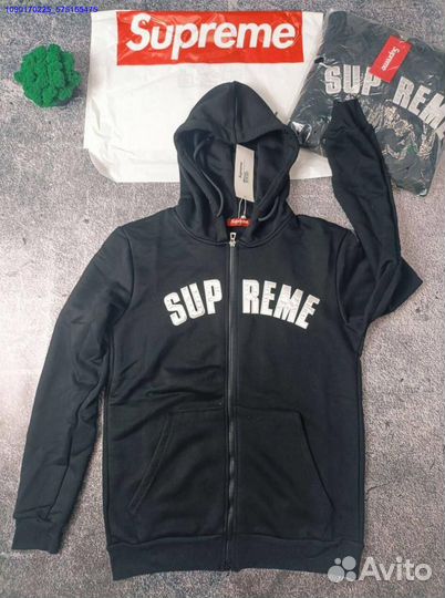 Черная зип худи Supreme — стиль и комфорт