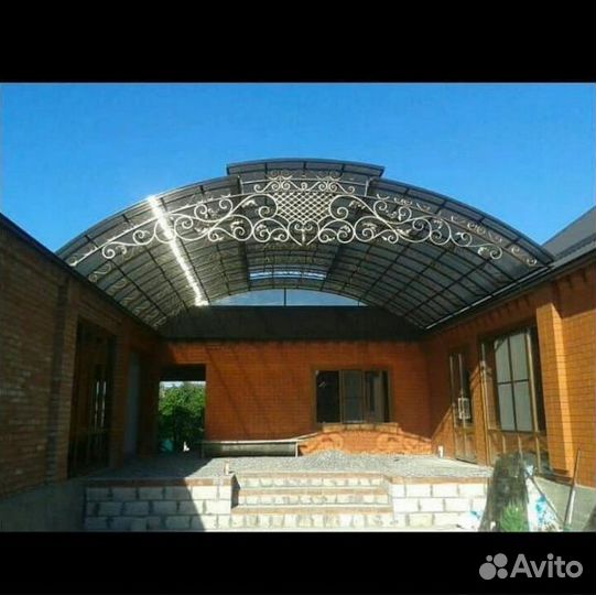 Кованные навесы из поликарбоната