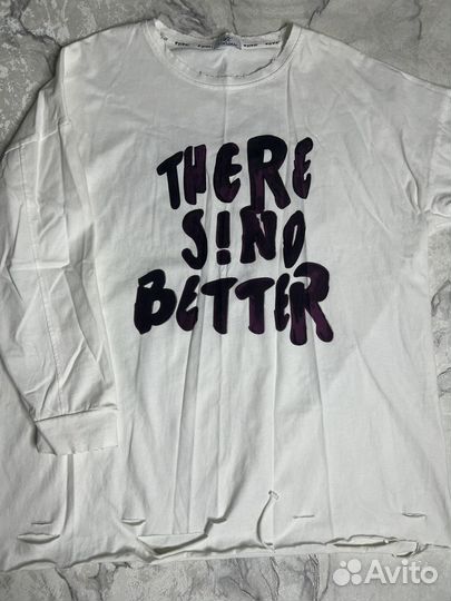 Лонгслив oversize удлиненный рваный новый