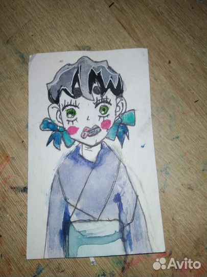 Картинка, акварель. Герои анимэ