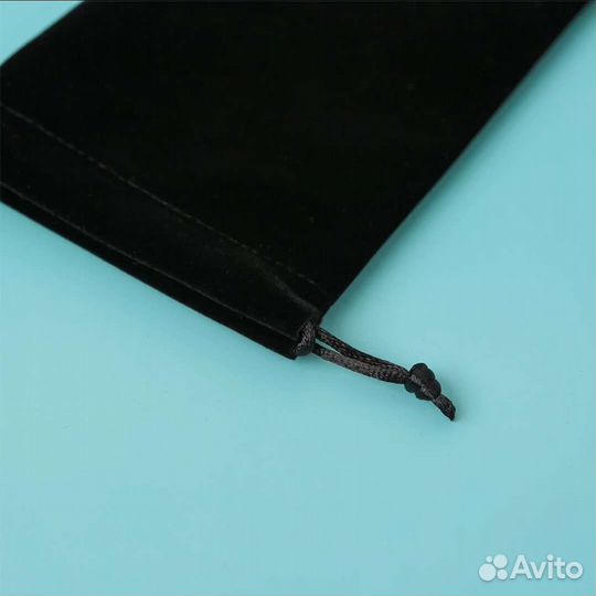 Черные бархатные мешочки подарочные 50шт 9х7см