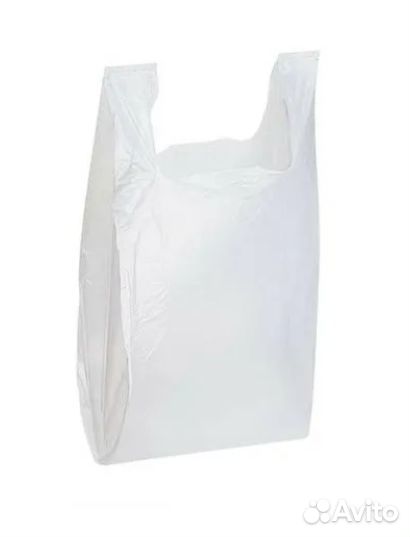 Пакет майка, 30*60 см, 15 мкм, Белый