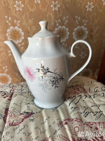 Блюдо, кофейник, фарфор СССР