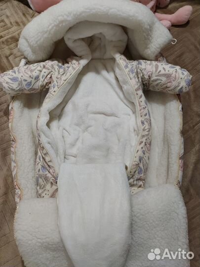 Теплый конверт с комбинезоном в коляску,на выписку