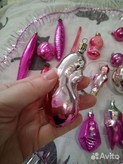 Ёлочные игрушки СССР стекло