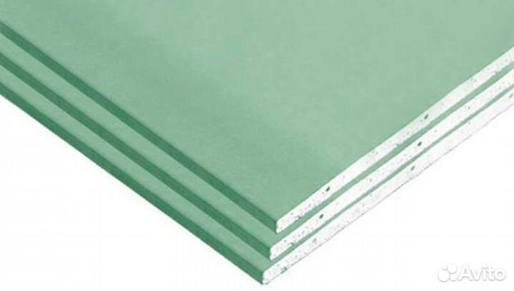 Гипсокартон влагостойкий 9,5 мм (1200х2500)