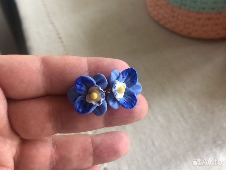 Пусеты незабудки