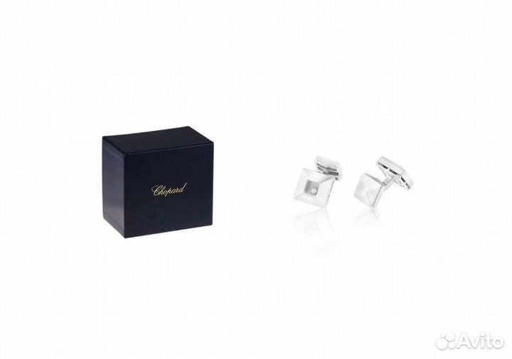 Золотые запонки Chopard Happy Diamonds Square