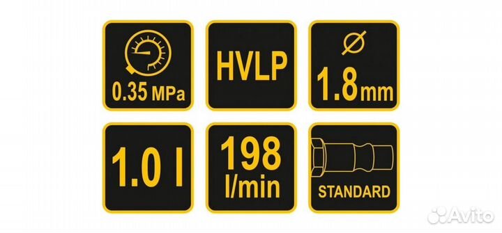 Пистолет д/краски vorel 1,0л 1,8мм нижн.бачок hvlp