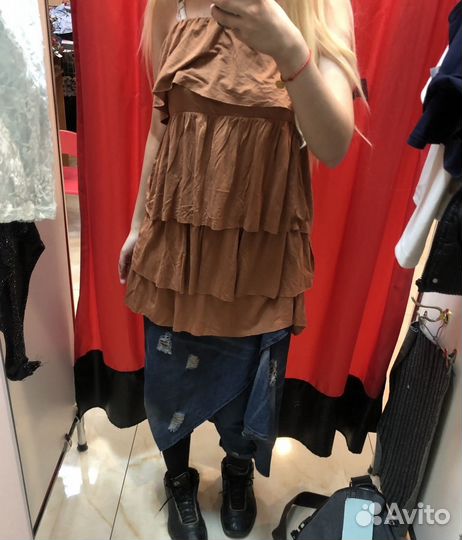 Топик платье туника с оборками