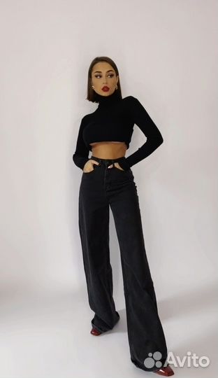 Джинсы клеш черные