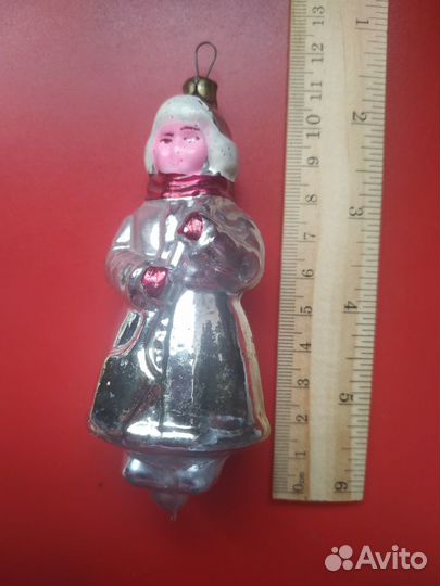 Ёлочная игрушка Девочка с лопатой Стекло