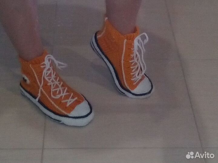 Носки-кеды детские вязаные размер 35-36