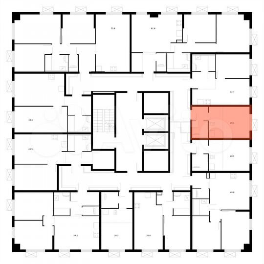 Квартира-студия, 20,1 м², 16/17 эт.