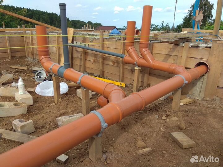 Канализация, водопровод, кольца жби