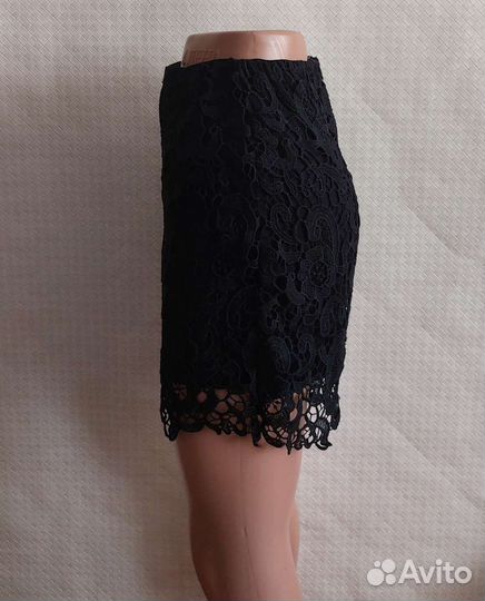 Шорты чёрные плотное кружево 42-44-46