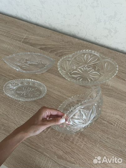Ваза для фруктов/ салатники хрусталь СССР