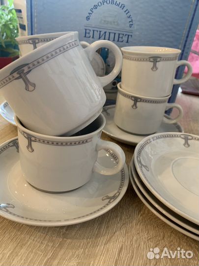 Кофейный фарфоровый сервиз новый