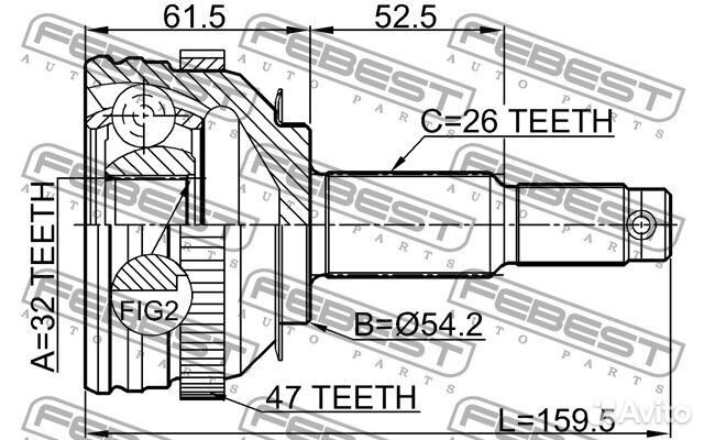 Шрус наружный 32x54.2x26