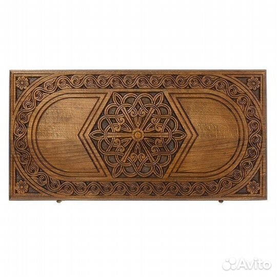 Нарды резные Шестигранный узор 61 х 63 см бук Армения 62767