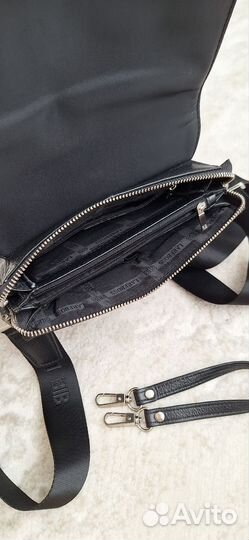 Мужская кожаная сумка через плечо натуральная