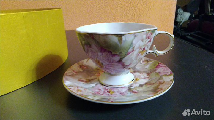 Чайный сервиз кружки блюдца в коробке